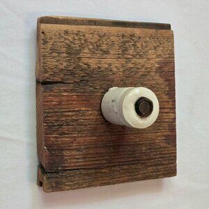 Vintage Barnwood & Insulator Wall Hook - Rustic Charm for Your Space